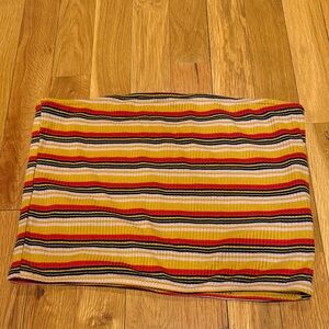 Striped Yellow and Red Women's Crop Top